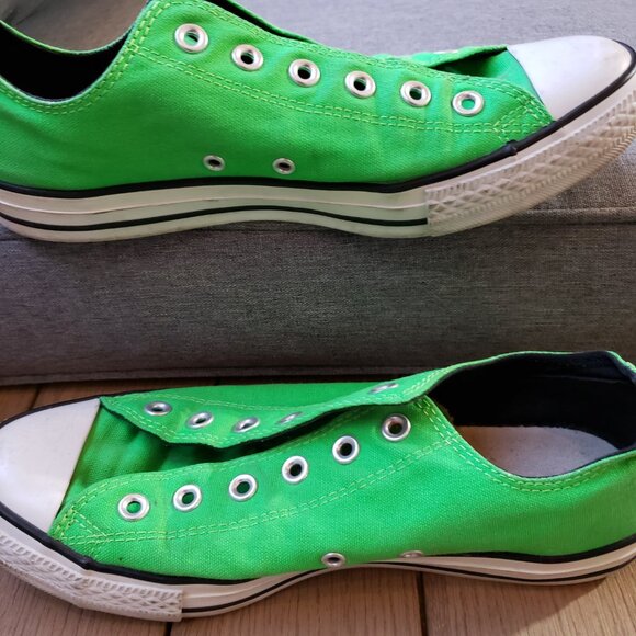 EUC CTAS Converse Neon Verdant Green, Double Tongue 107211F (8M - 10W) KICKS - Picture 7 of 9